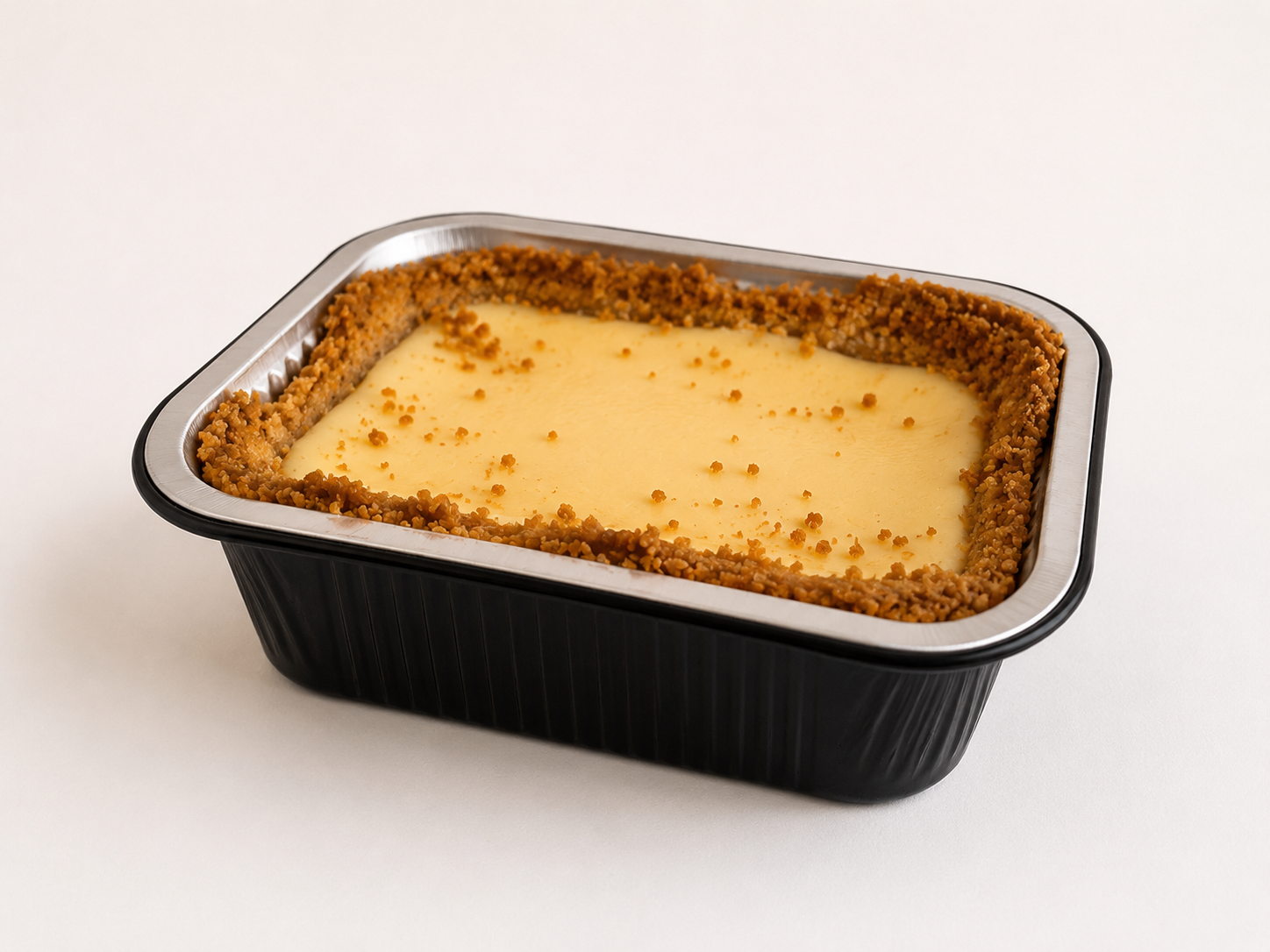 New York cheesecake en su envase de aluminio
